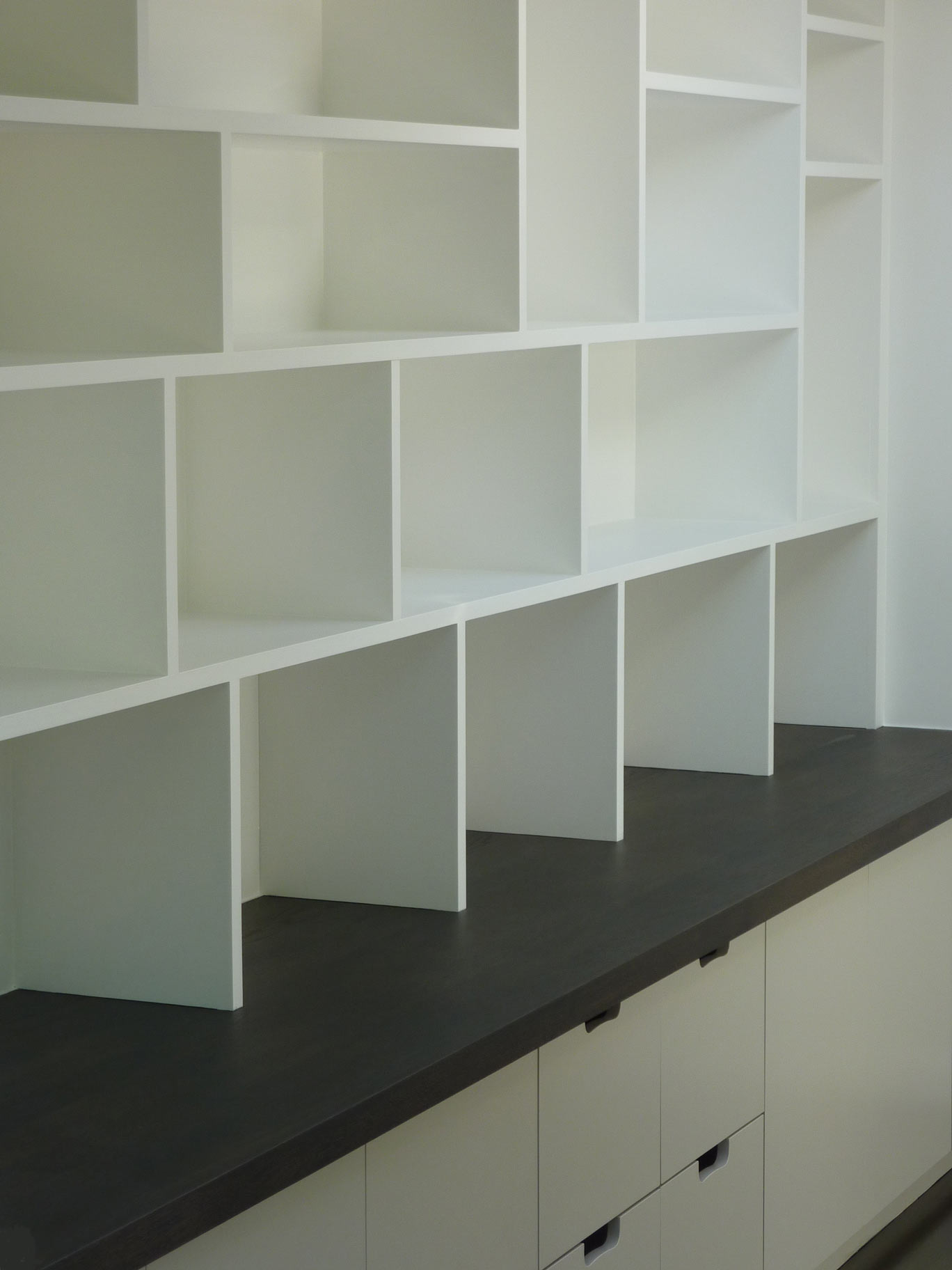 custo made home study bookcase with storage cabinet