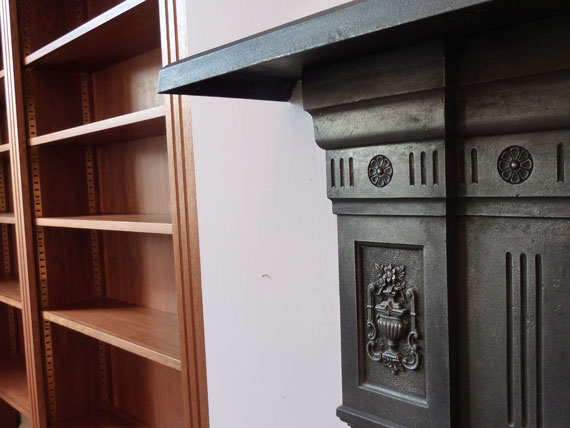 bookcase fluting matches period fireplace