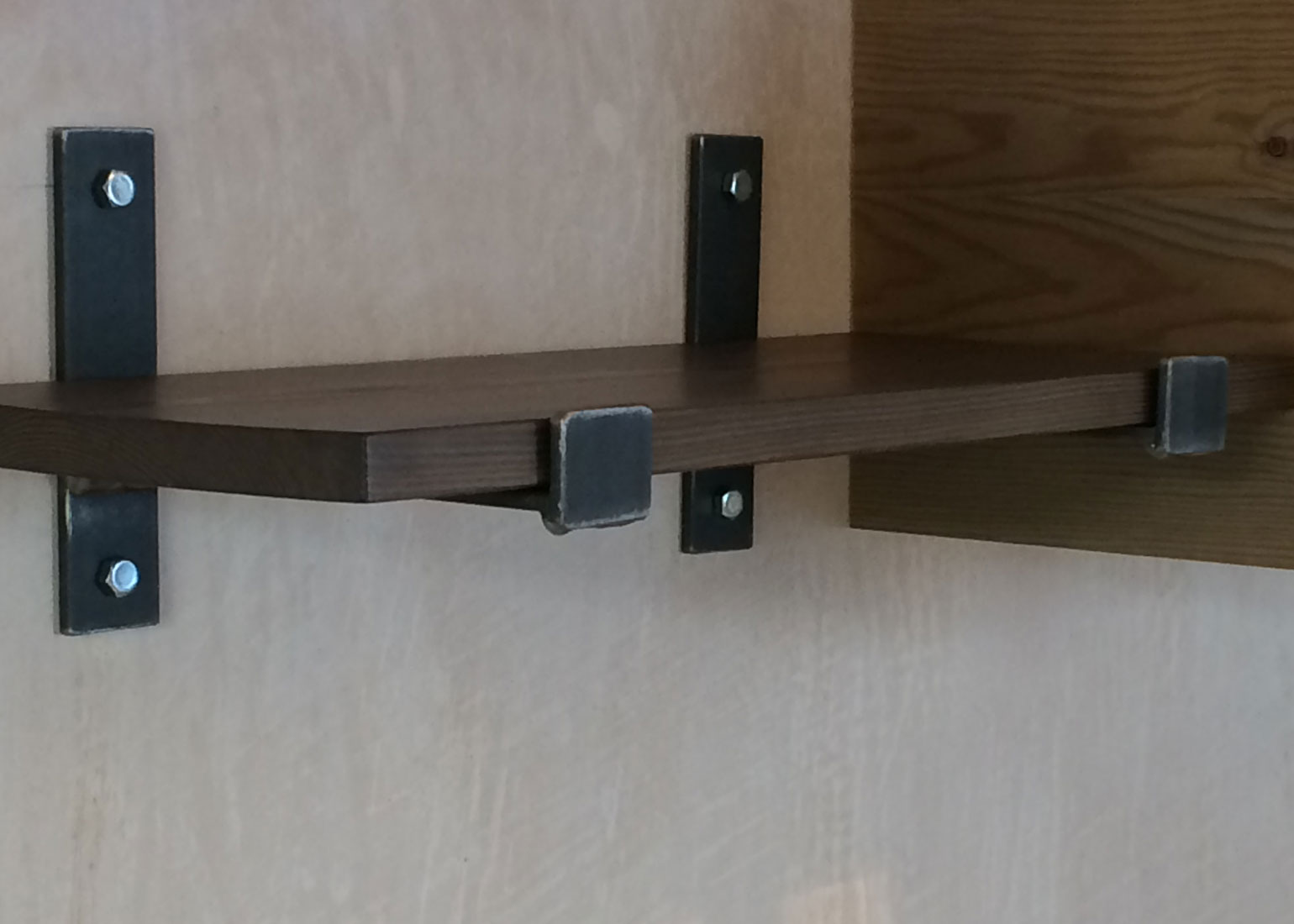 black iron industrial style shelf bracket