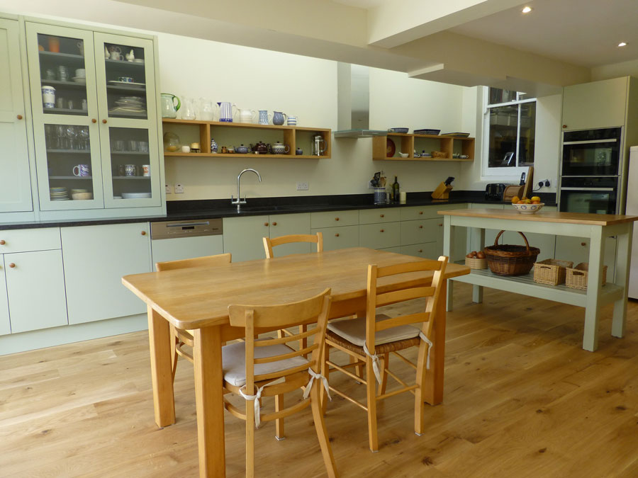 oak and painted custom made kitchen
