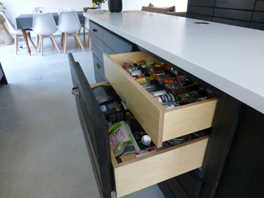 lacquered birch ply drawers