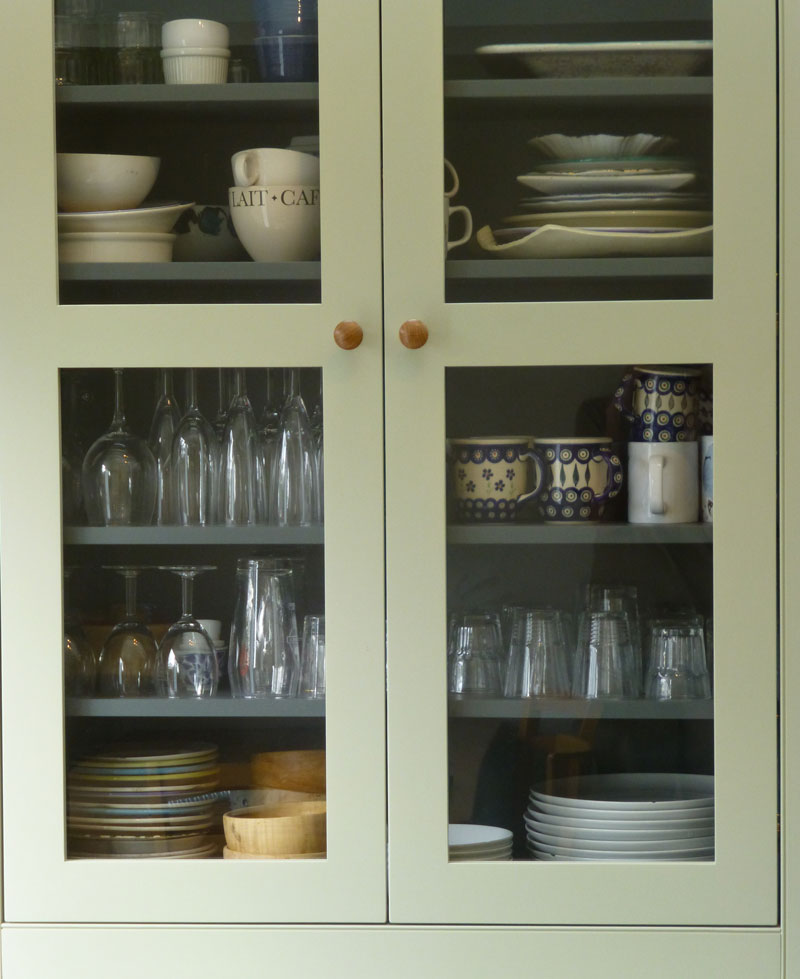 Farrow and Ball Down Pipe interior china cabinet