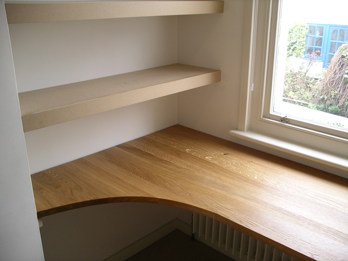 custom made desk for home study in oak