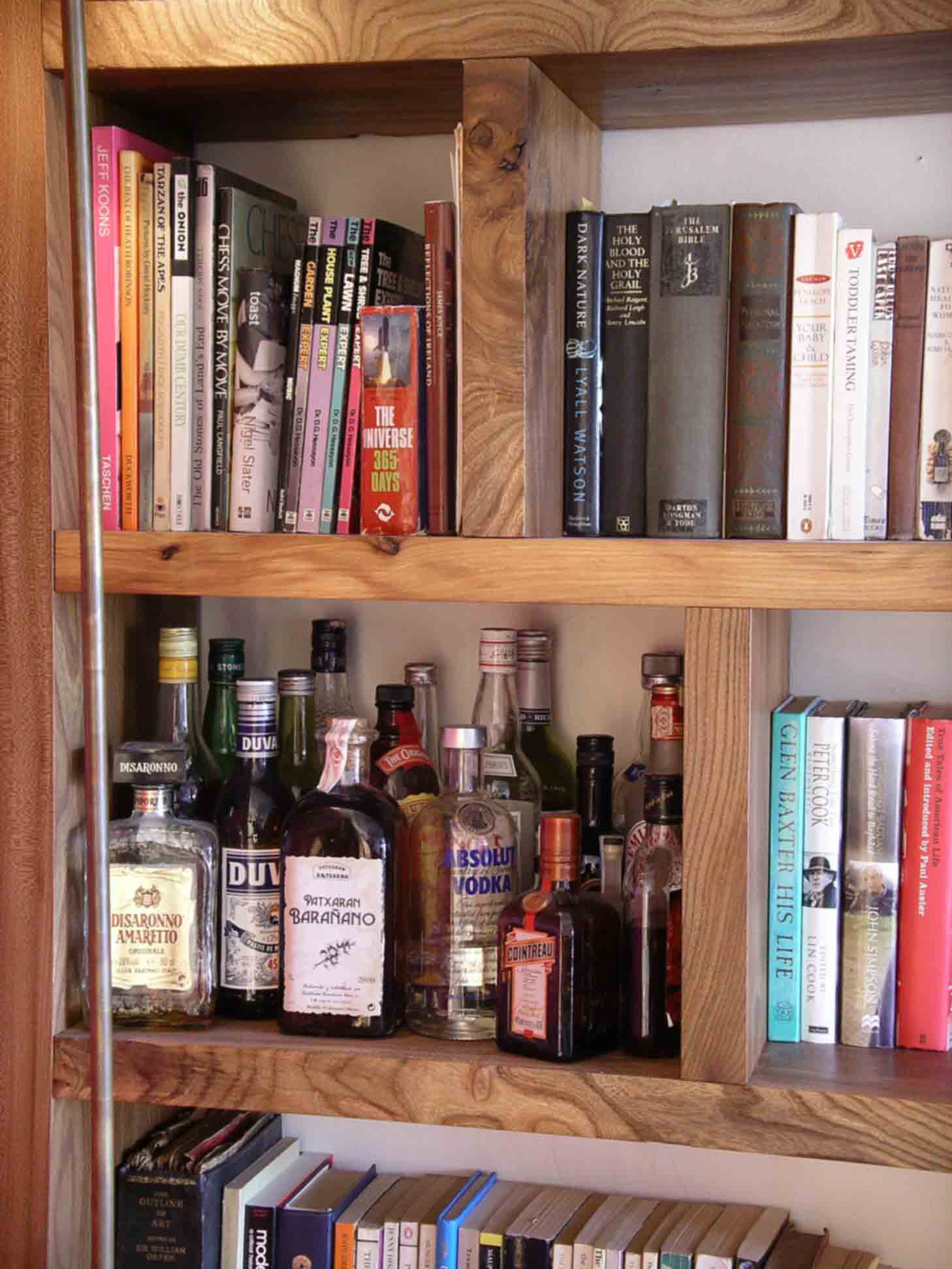 hardwood custom made over the door bookcase