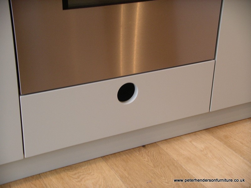 bespoke kitchen storage under oven