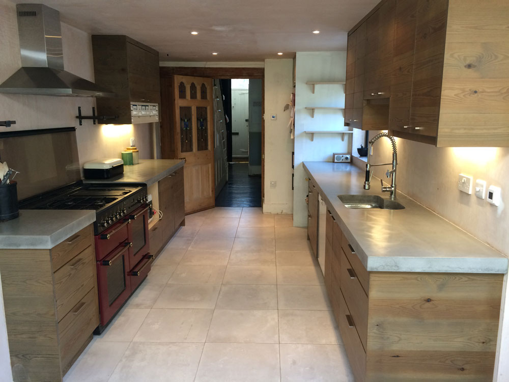 aged wood bespoke kitchen