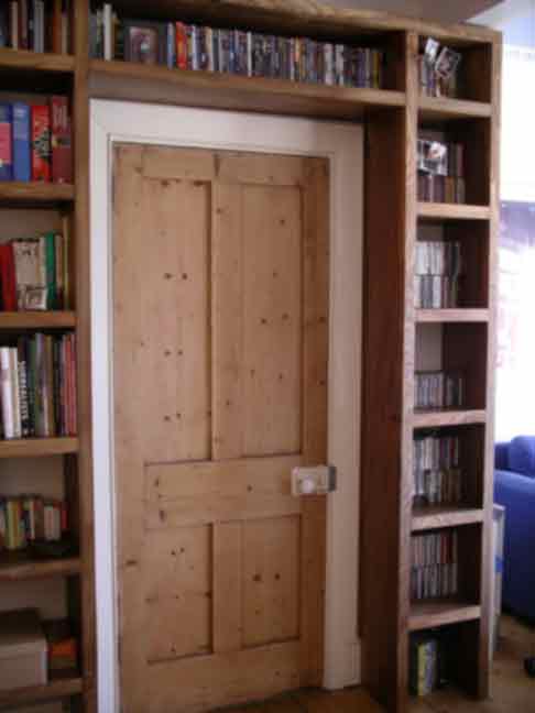 handmade bookcase in solid elm