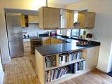 1960's style handmade kitchen in birch plywood