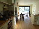 contemporary design bespoke kitchen with floating shelves